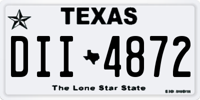 TX license plate DII4872