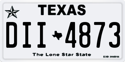 TX license plate DII4873