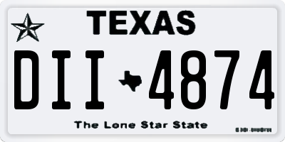 TX license plate DII4874