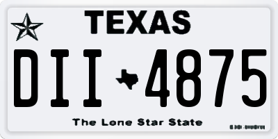 TX license plate DII4875