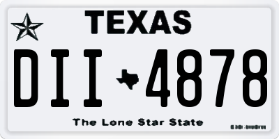 TX license plate DII4878