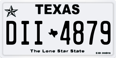 TX license plate DII4879