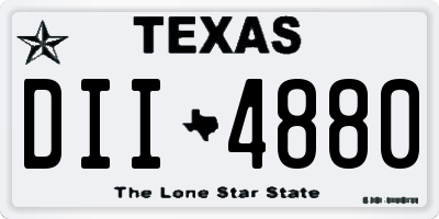 TX license plate DII4880