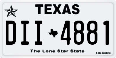 TX license plate DII4881