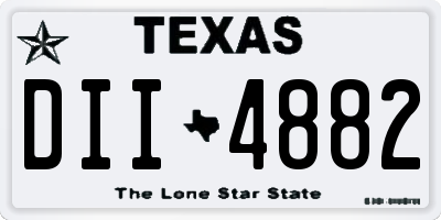 TX license plate DII4882