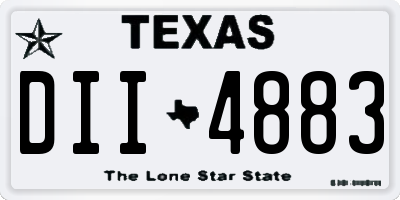 TX license plate DII4883