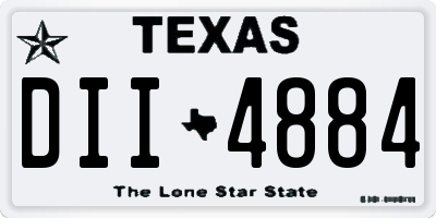 TX license plate DII4884