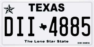 TX license plate DII4885