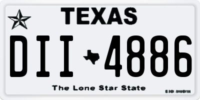 TX license plate DII4886