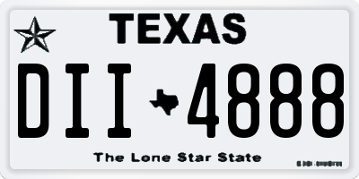 TX license plate DII4888