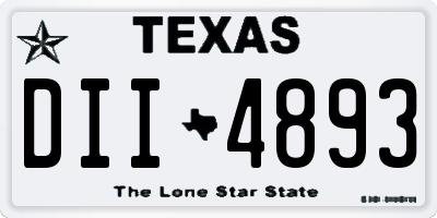 TX license plate DII4893