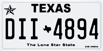 TX license plate DII4894