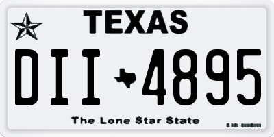 TX license plate DII4895