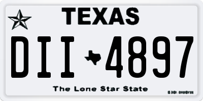 TX license plate DII4897