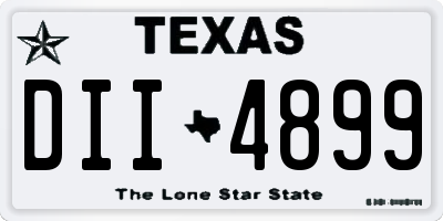 TX license plate DII4899