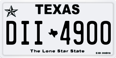 TX license plate DII4900