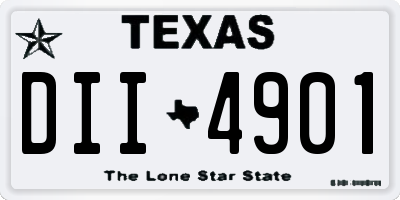 TX license plate DII4901