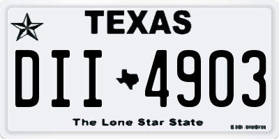 TX license plate DII4903