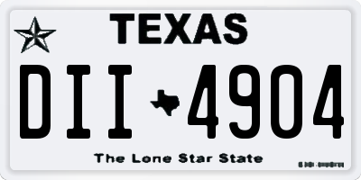 TX license plate DII4904