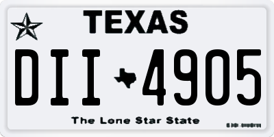 TX license plate DII4905