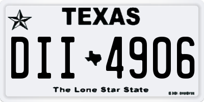 TX license plate DII4906