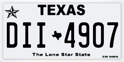 TX license plate DII4907