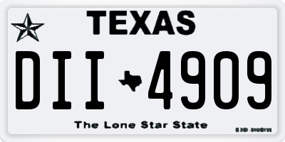 TX license plate DII4909