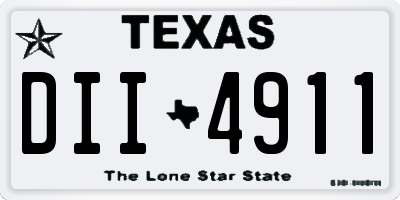 TX license plate DII4911