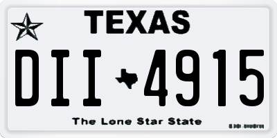 TX license plate DII4915