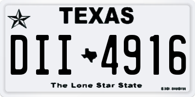 TX license plate DII4916