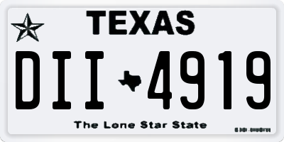 TX license plate DII4919