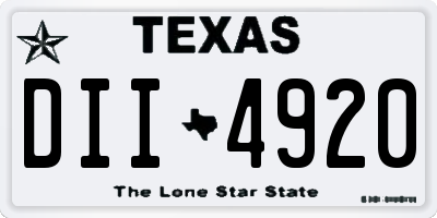 TX license plate DII4920
