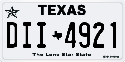 TX license plate DII4921