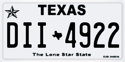 TX license plate DII4922