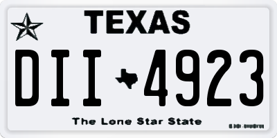 TX license plate DII4923