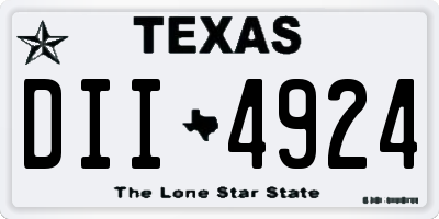 TX license plate DII4924