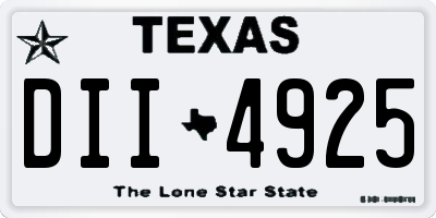 TX license plate DII4925