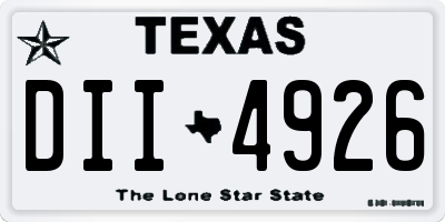 TX license plate DII4926