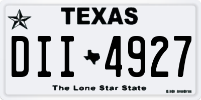 TX license plate DII4927