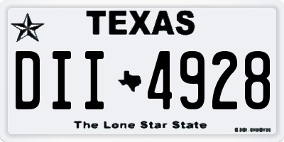 TX license plate DII4928