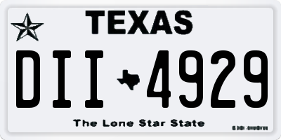 TX license plate DII4929