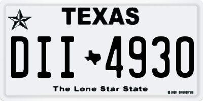 TX license plate DII4930