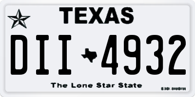 TX license plate DII4932
