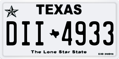 TX license plate DII4933