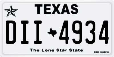 TX license plate DII4934