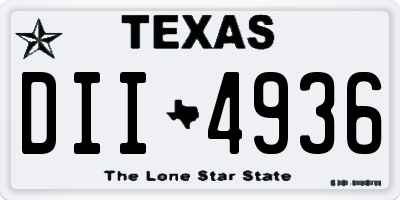 TX license plate DII4936