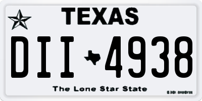 TX license plate DII4938