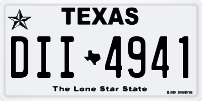 TX license plate DII4941