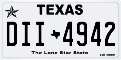 TX license plate DII4942