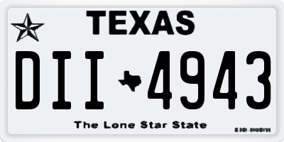 TX license plate DII4943